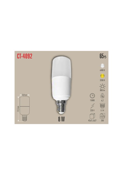 Ct-4092 8w Led Ampül Günışığı 5 Adet E-14