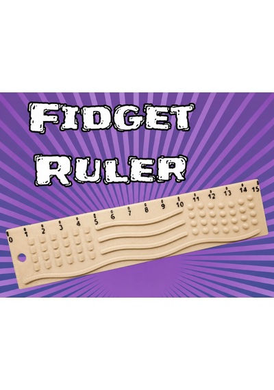 3d Baskı Dokunsal Fidget Cetveli - Kabartmalı Stres Ve Odaklanma Oyuncağı - Bej