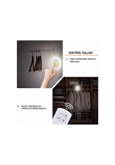 Uzaktan Kumandalı Yapışkanlı Led Spot Lamba 5332 .