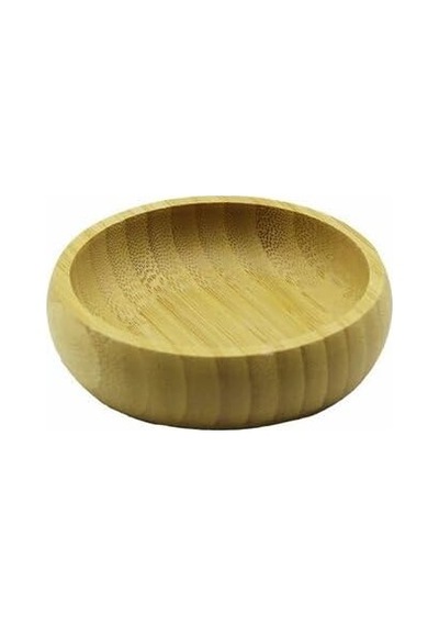 Bambu Çerezlik Kasesi, Mini Yuvarlak Lokumluk, Doğal Ahşap, 8.5 Cm Çap, Tek Parça 0