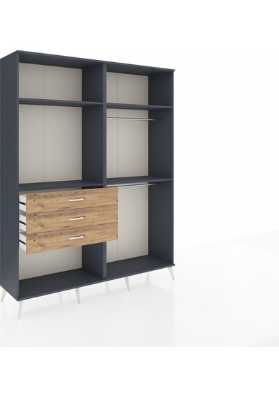 Hyperion Gardrop 4 Raflı 3 Çekmeceli 2 Askılı 176x44x221 Antrasit-antrasit/çam Antrasit/çam Hyperion Gardrop 4 Raflı 3 Çekmeceli 2 Askılı 176x44x221 Antrasit-antrasit/çam Antrasit/çam