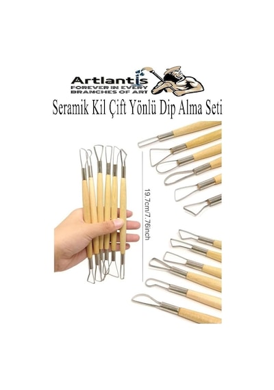 Seramik Kil Çömlek Çift Yönlü Dip Alma Seti 6 Parça 1 Paket Polimer Kil Oyma Seti Ebeşuar Yuvarlak Telli Heykel B Diğer