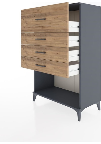 Hyperion Dolap 4 Çekmeceli 88x44x134 Antrasit-çam Antrasit