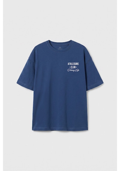 Parlament Oversize Kısa Kollu Baskılı Kız Çocuk T-shirt - 75175 Lacivert