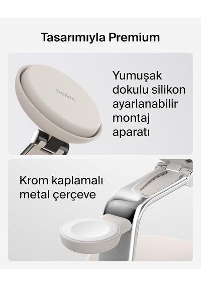 Belkin Ultracharge Pro Magsafe Uyumlu 3 Ü 1 Arada Qi2 25w Kablosu 64752460