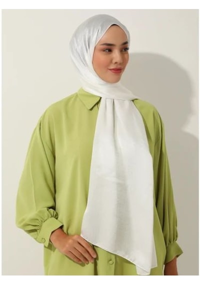 Gesshop Kadın Abiye Janjan Şal Beyaz