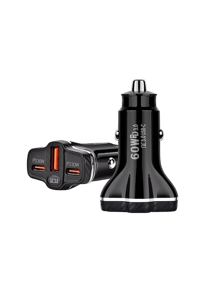 Ally Pd62 2xtype-c + Usb 78w Araç Çakmaklik Hizli Sarj Aleti Araç Sarji