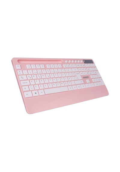 Everest Km-9676 Beyaz/pempe Multimedya Tablet-telefon Standlı Klavye + Mouse Set Optik