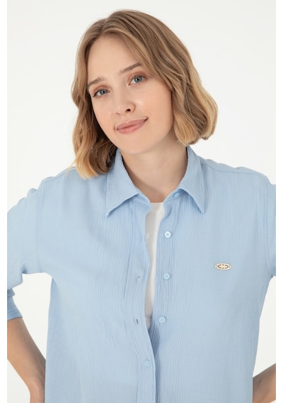 U.s. Polo Assn. Kadın Açık Mavi Gömlek Desenli 50297121-vr003 Açık Mavi