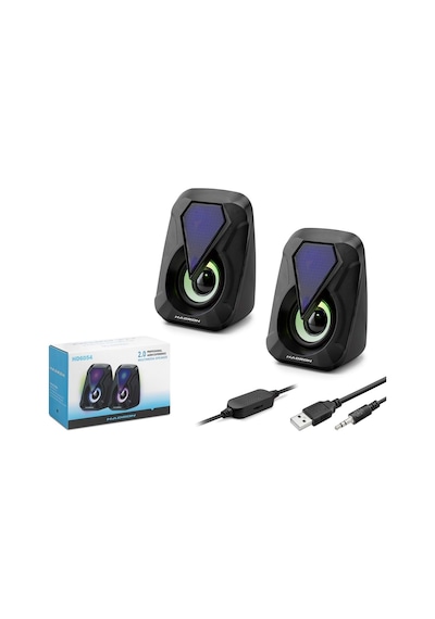 Hadron Hd6054 Rgb Ledli 1+1 Bilgisayar Hoparlörü