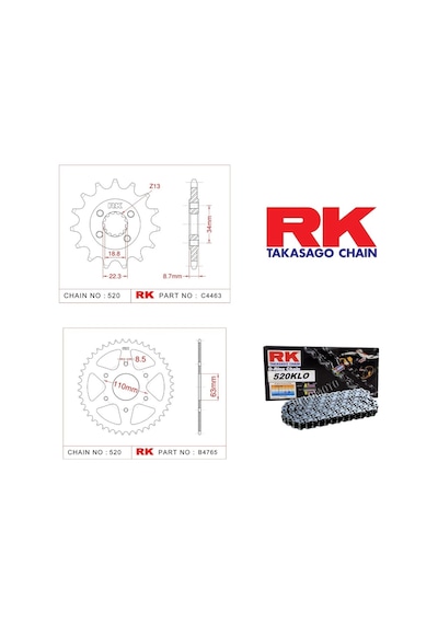 486-345-klo Ktm Duke 390 Rk Zincir Dişli Oringli Set