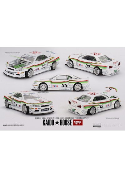 1:64 Ölçek Mini Gt X Kaido //167 Nissan Skyline Gt-r R34 Tamıya X Kaıdo House "the Grasshopper" V1 5cm