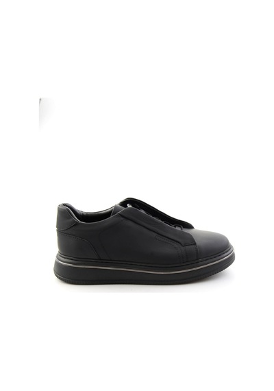 Bambi Mat Siyah Hakiki Deri Erkek Sneaker E01774101503