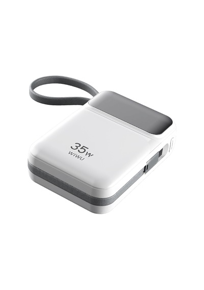 Wiwu Wi-p052 Galaxy Uyumlu Serisi Type-c Lightning Çıkışlı Taşınabilir Powerbank Pd 35w 10000mah Beyaz