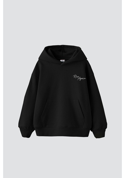 Startmore Rise Again Baskılı Oversize Unisex Premium Beyaz Siyah