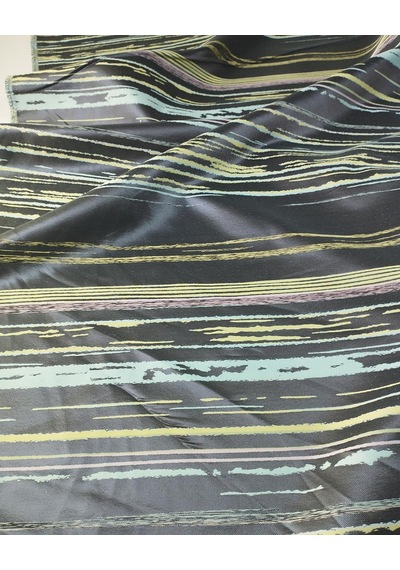 Gri Üzeri Mavi Sarı Renklerde Tafta Kumaş En: 160 Cm-10453 Çok Renkli