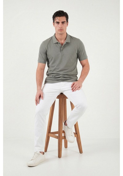 Buratti Pamuklu Regular Fit Düğmeli Erkek Polo Yaka T Shirt 5902127 Haki