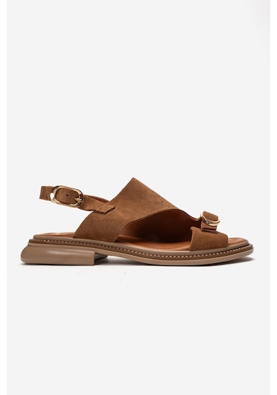 Luvishoes Cruel Taba Süet Hakiki Deri Kadın Sandalet