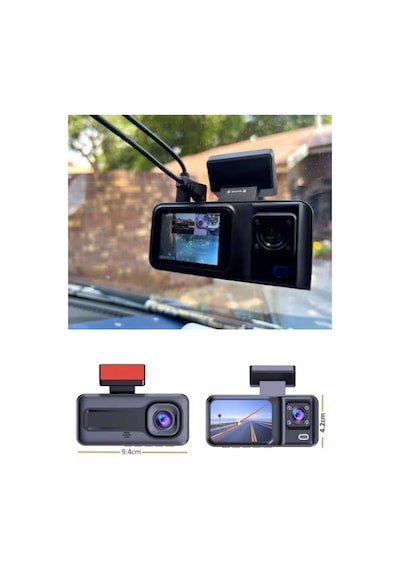 Araç Içi Kamera 3 Kameralı 1080p Wiif Lcd Ekranlı Gece Görüşlü Geri Görüş Kamera Hareket Algılama - 731468372