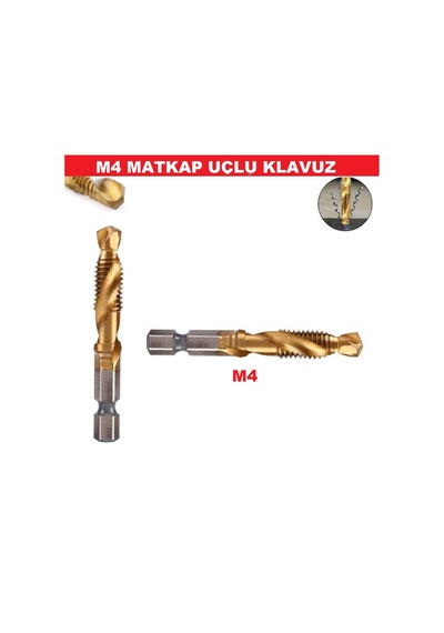 Ckn M4 Hss Titanyum 1/4 Bıts Kendinden Matkap Uçlu Klavuz