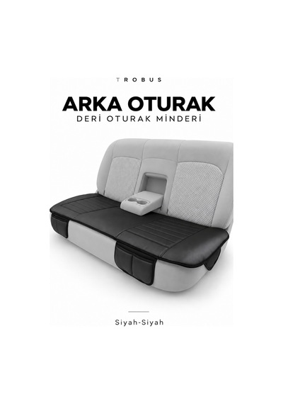 Audi A4 2001-2004 Çizgili Suni Deri 3'lü Minder Siyah