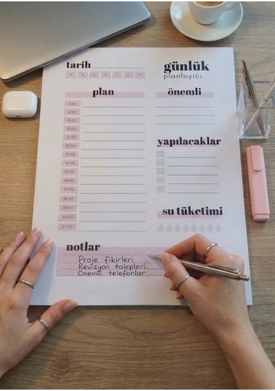 A4 Günlük Planlayıcı-pro-aktif Günlük Şablonu 50 Yaprak Çok Renkli