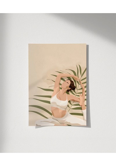 Çerçevesiz Poster Palmelerin Arasında Yoga