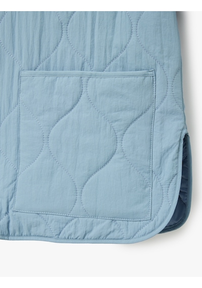 Koton Cepli Fermuarlı Oversize Kapitone Mont Mavi 5sak20037ew Mavi