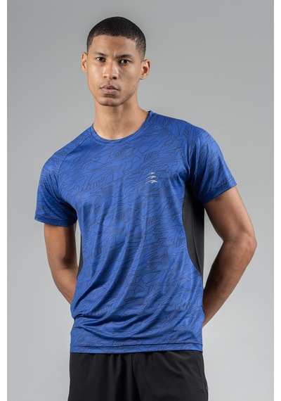 Maraton Regular Erkek Bisiklet Yaka Saks T-shirt Saks Mavi