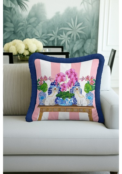 Çini Motifli Lüks Saçaklı Yastık Kılıfı - Klasik Modern Pembe Mavi Püsküllü Kırlent Kılıfı Batımı Elma Yeşili Çini Motifli Lüks Saçaklı Yastık Kılıfı - Klasik Modern Pembe Mavi Püsküllü Kırlent Kılıfı Batımı Elma Yeşili