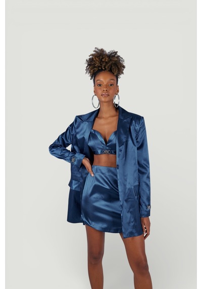 Holly Lolly Askılı Crop Saten Fancy Büstiyer Lacivert