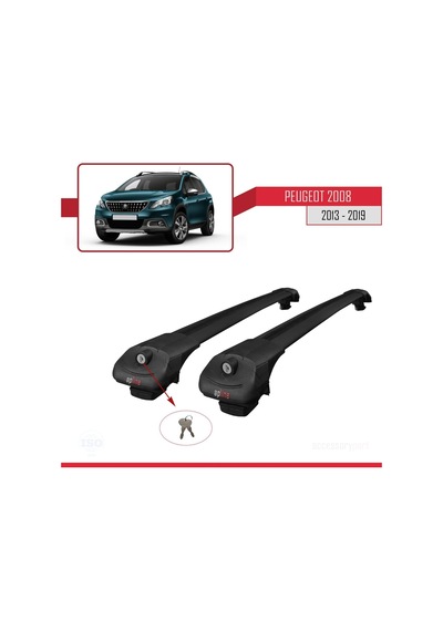Peugeot 2008 2013-2019 Arası İle Uyumlu Ace-1 Ara Atkı Tavan Barı Siyah