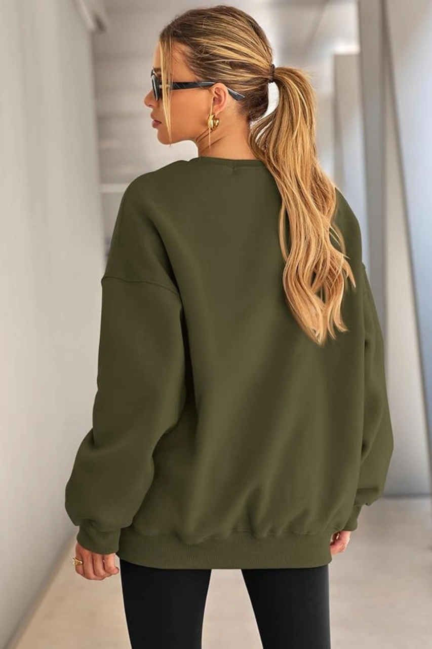 Genıus Store Kadın Sweatshirt Oversize Geniş Kalıp İçi Şardonlu Bisiklet Yaka Oversize Sweatshirt Kadın-sweatshırt Haki Genıus Store Kadın Sweatshirt Oversize Geniş Kalıp İçi Şardonlu Bisiklet Yaka Oversize Sweatshirt Kadın-sweatshırt Haki