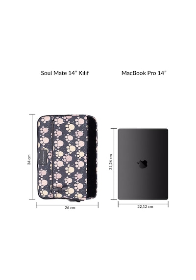 Bloominbag Soul Mate 14 İnç Laptop / Macbook Uyumlu Kılıf Kahverengi - Sarı