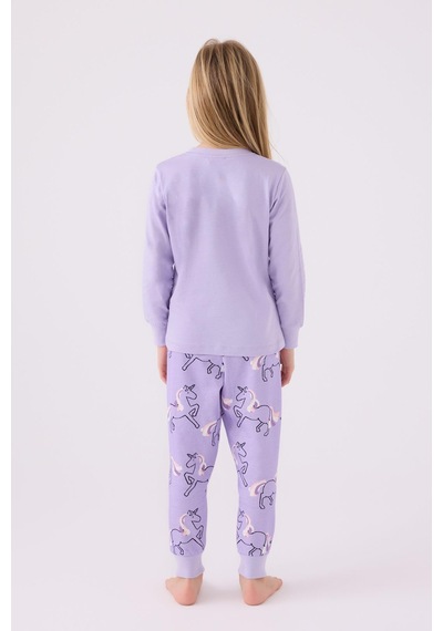 Roly Poly 3477 Princess Kız Çocuk Lila Uzun Kol Pijama Takım Lila