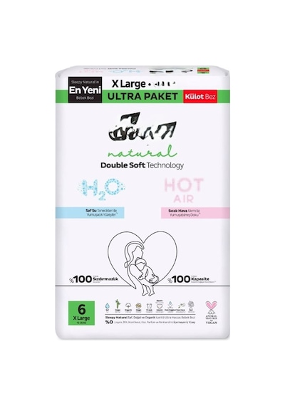 Natural Double Soft Külot Bez Ultra Paket 6 Beden 62 Adet