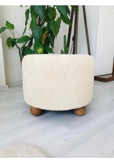 Puf El Yapımı Puf Kedi Yatağı Makyaj Masası Pufu Salon Pufu Oturma Odası Krem