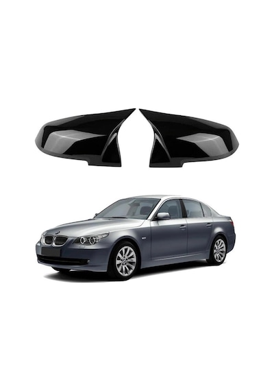 Bmw Aksesuar E60 Uyumlu Ithal Parlak Siyah Piano Black Batman Yarasa Ayna Kapağı