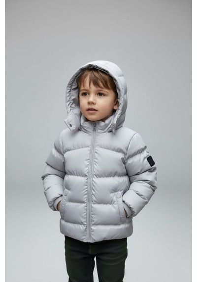 Benitto Kids Erkek Bebek Şişme Mont 51374 Gri