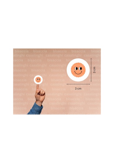 Turuncu Renkli Gülen Yüz Etiketleri Sevimli Suratlar Yuvarlak Mat Sticker 3 Cm 95 Adet Çok Renkli