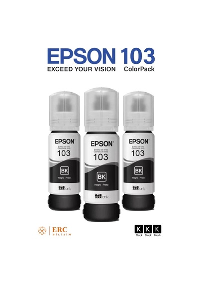 Epson 103 EcoTank L3266 Üçlü Siyah Mürekkep Kartuş Seti