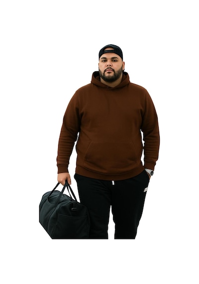 Benroma 3 İplik Penye Büyük Beden Unisex Sweatshırt Kahverengi