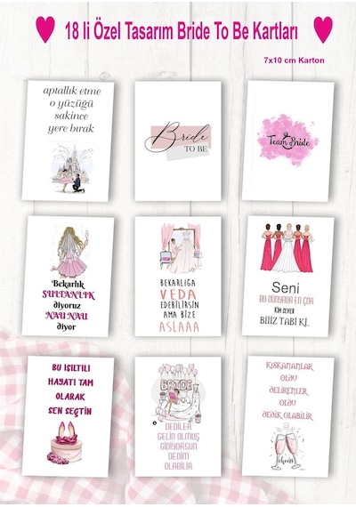 Bekarlıga Veda Bride To Be Kartları 18 Adet