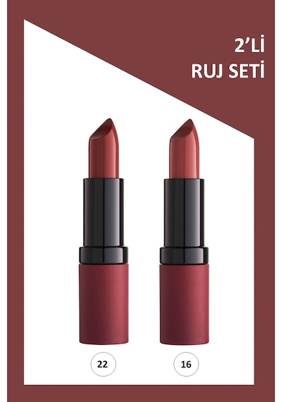 Velvet Matte Lipstick 2'li Ruj Seti - No: 22-16