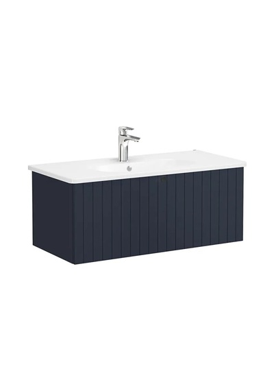 VitrA Root Groove Tek Çekmeceli Lavabo Dolabı 100 Cm Mat Lacivert Yuvarlak Lavabo Dahil 69399 Diğer VitrA Root Groove Tek Çekmeceli Lavabo Dolabı 100 Cm Mat Lacivert Yuvarlak Lavabo Dahil 69399 Diğer