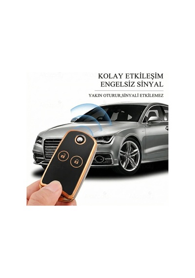 Honda Civic Jazz C-rv H-rv C-rz Accord 2 Tuş Gold Kenar Tpu Anahtar Kılıfı Siyah