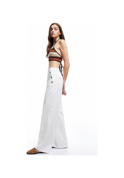 Koton Yüksek Bel Pamuklu Rahat Kalıp Düğme Detaylı Geniş Paça Pantolon - Wide Leg Jean Beyaz 5sal40046mw Beyaz Koton Yüksek Bel Pamuklu Rahat Kalıp Düğme Detaylı Geniş Paça Pantolon - Wide Leg Jean Beyaz 5sal40046mw Beyaz