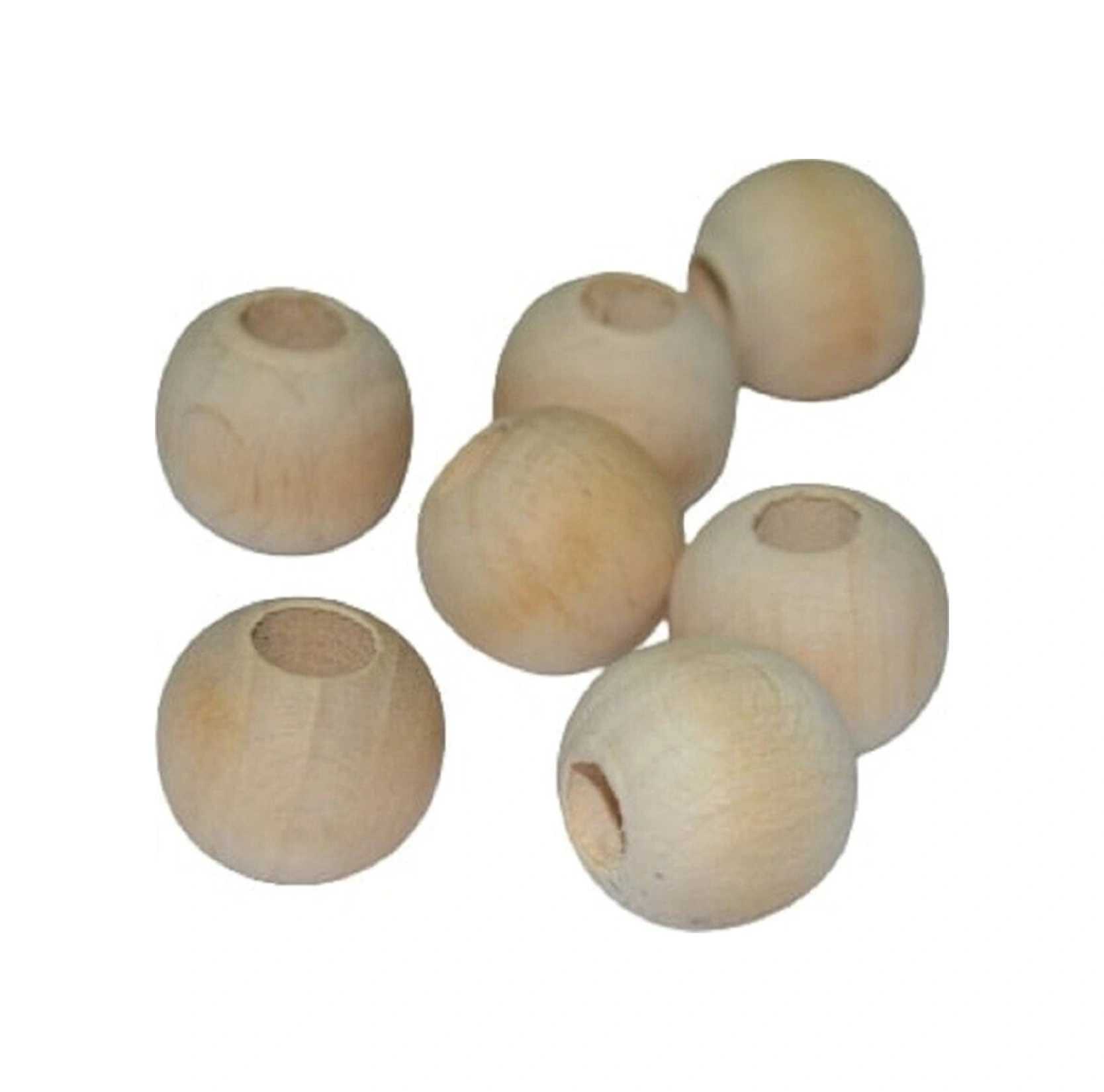 18 Mm Ham Işlenmemiş Ahşap Boncuk - 50 Gram 25 Adet.