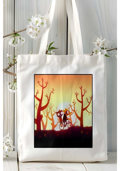 Art Hediye Night İn The Woods Oyun Baskılı Omuz Çanta Kişiye Özel Model 3 Çok Renkli