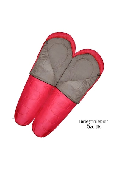 Evolite Alfa Pro Uyku Tulumu 0 Derece Kırmızı & Ultralight Comfort Katlanır Mat Haki Kamp Seti